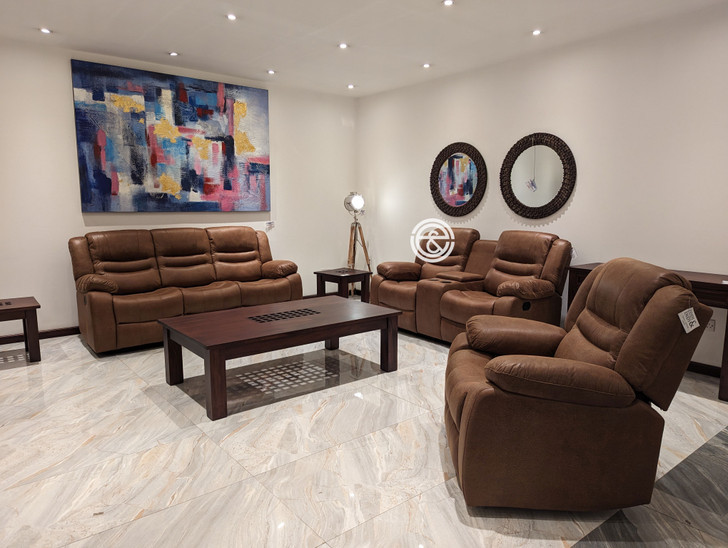 Modern Fabric Single Sofa with Cup Holder Manual Glider Rocker Recliner Sofa Chair